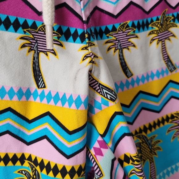 Zipcode soft cotton colorful palm tree novelty elastic waistband shorts Sz XL - Picture 5 of 7